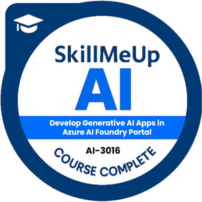 AI-3016: Develop Generative AI Apps in Azure AI Foundry Portal   Badge